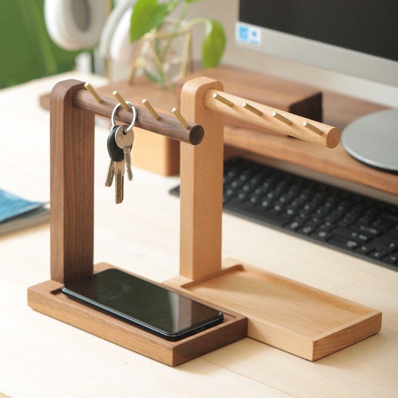 黑胡桃木实木现简约玄关鞋柜入户桌面收纳盒放钥匙多功能,收纳整理,钥匙收纳盒,淘宝优惠券,粉丝福利购,淘宝优惠卷