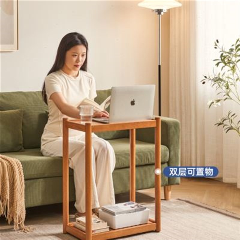 新带轮可移动边几实木沙发侧边柜小茶几小户型方桌茶台迷你方几角