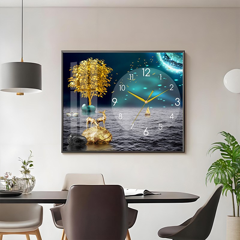 电表箱装饰画挂钟创意挂墙时钟遮瑕疵挂墙画电闸箱开关盒遮挡挂画