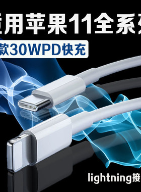 适用苹果iPhone11数据线30W瓦PD快充苹果11pro手机充电线iphone11Pro max数据线苹果30W充电线3A加长2米线