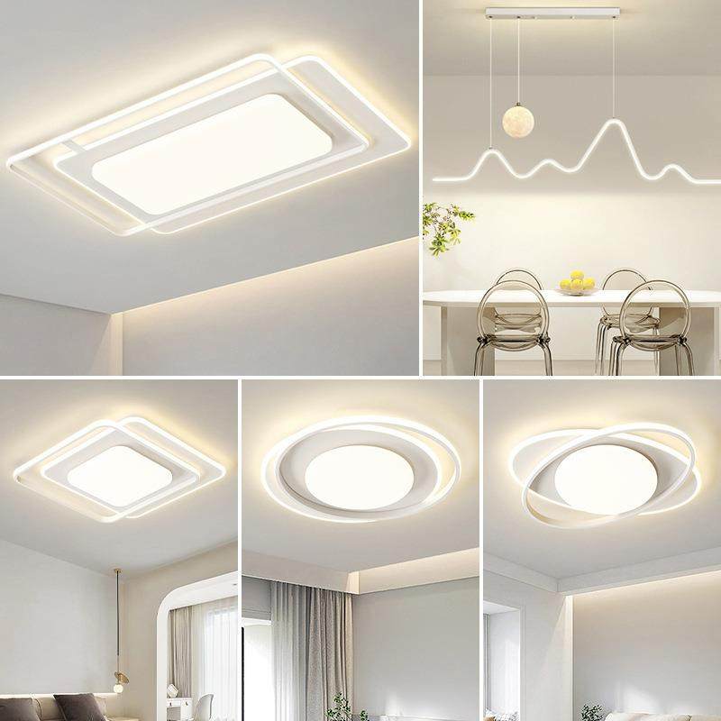 客厅灯现代简约全光谱护眼主灯2023年新款吸顶灯波浪全屋套餐灯具