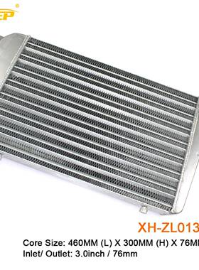 汽车改装中冷器460x300x76-76MM进气通用涡轮散热器增压铝制管式