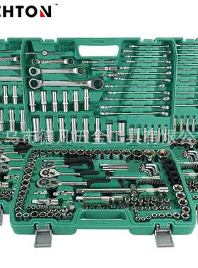 151件套绿盒24齿大中小飞棘轮扳手套筒组套家用修车工具套装