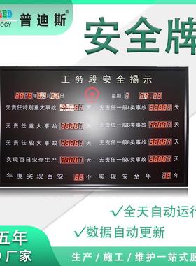 2.3寸红色LED电子计时牌电子车间看板LED车间安全管理看板