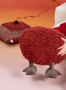 抱枕新年氛围感沙发客厅喜庆靠枕红色复古高级感靠背床头腰靠垫