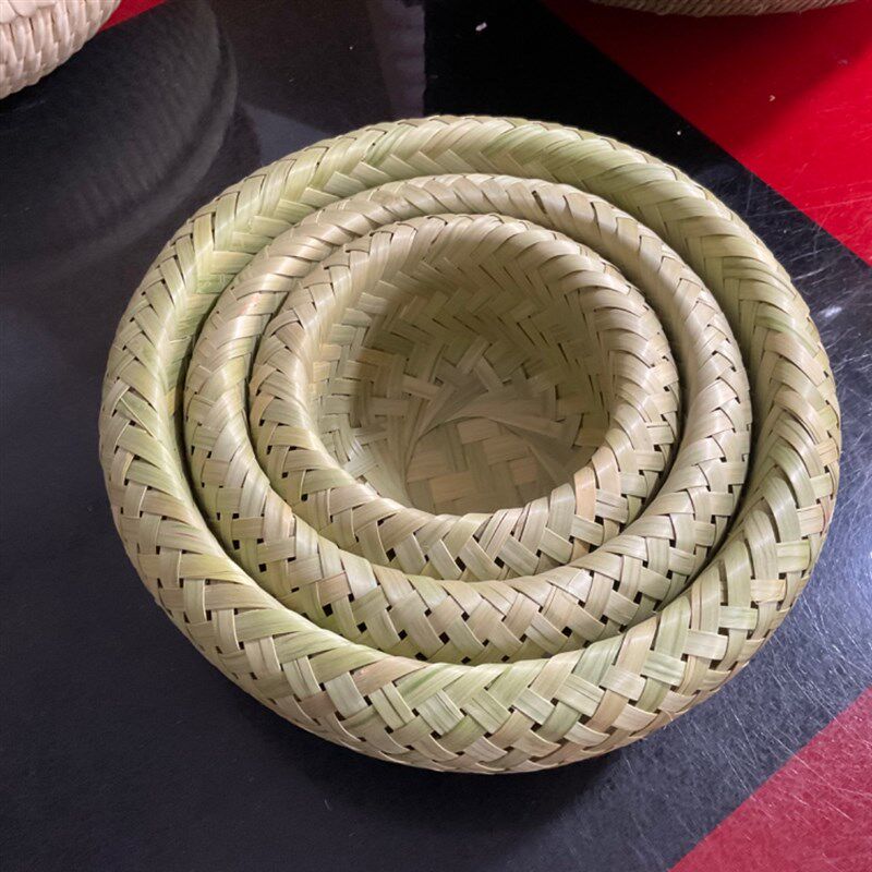 竹子收纳筐纳子收棋盘仿古篮子果盘水果零食点心编织家用篮子
