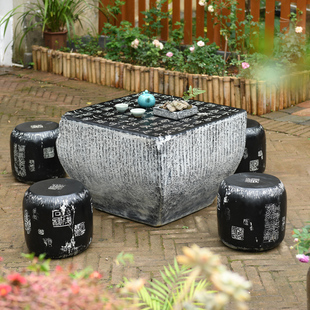 仿石雕小石桌石凳茶台墩庭院家用仿古室外户外别墅花园露台桌椅