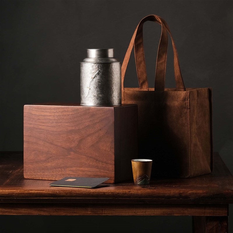 祥道手造胡桃木锡罐高端绿茶岩茶白茶红茶通用空