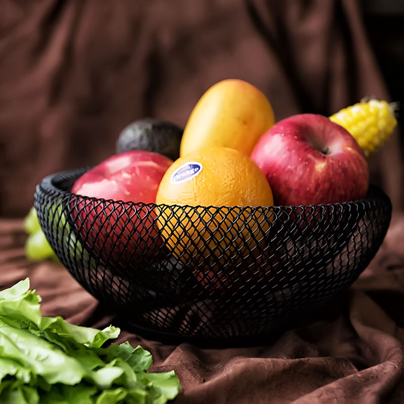 创意风格水果篮现简约铁艺水果盘客厅家用茶几零食框干果盘