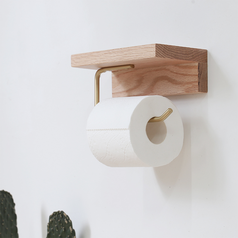 实木创意卷纸架卫生间黄铜卫生纸纸巾架