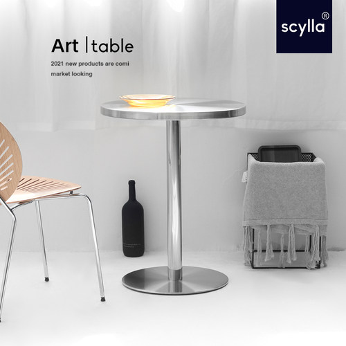 轻奢餐桌家用小户型现简约圆桌洽谈桌椅组合户外桌子