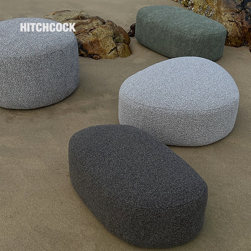 HCHC eSofa鹅卵石沙发凳vara布艺墩子简约休闲矮凳