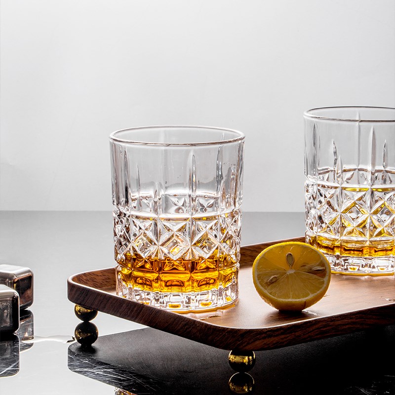 玻璃家用洋酒烈酒杯忌雕花烈酒杯6只装