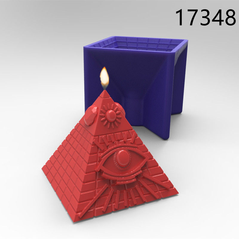 金字塔古典风格女王之眼硅胶蜡烛滴胶石膏翻糖模具7