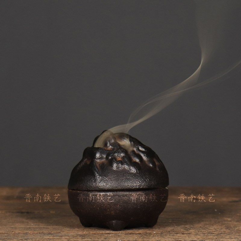 仿古铁器圆形案头貔貅香薰炉室内中式檀香沉香熏摆件,家居饰品,桌面摆件,淘宝优惠券,粉丝福利购,淘宝优惠卷