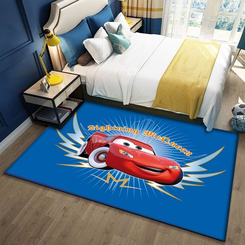 麦蓝色赛车总动员昆汽车地毯男孩儿童房卧室床边垫幼儿园地毯,居家布艺,地毯,淘宝优惠券,粉丝福利购,淘宝优惠卷