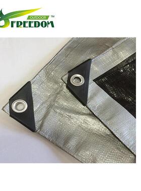 12’x16'(3.6x4.8m)200GSM银灰-黑聚乙烯（PE）防水篷布