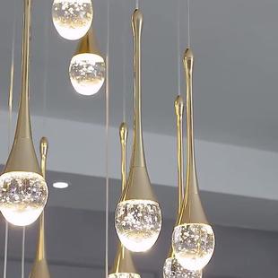 现代简约极简楼梯吊灯创意柔光复式 吊灯餐厅别墅旋转楼梯间长吊灯