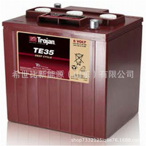 Trojan邱健蓄电池TE35牵引电瓶6V24H升降平台堆高机免维护动力