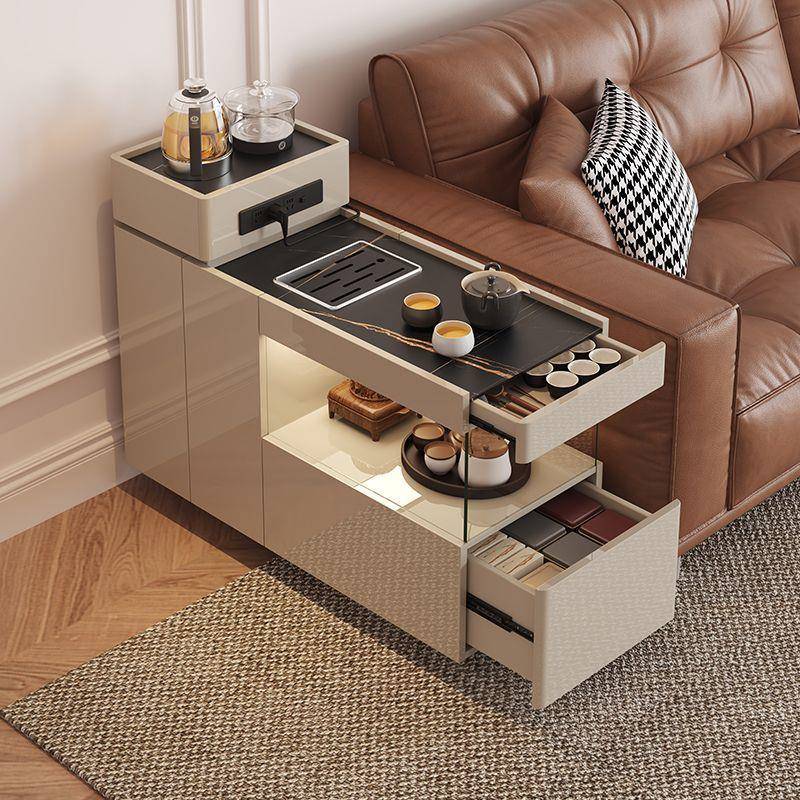 客厅可移动茶几小户型沙发小推车轻奢多功能高级侧边实木创意边柜