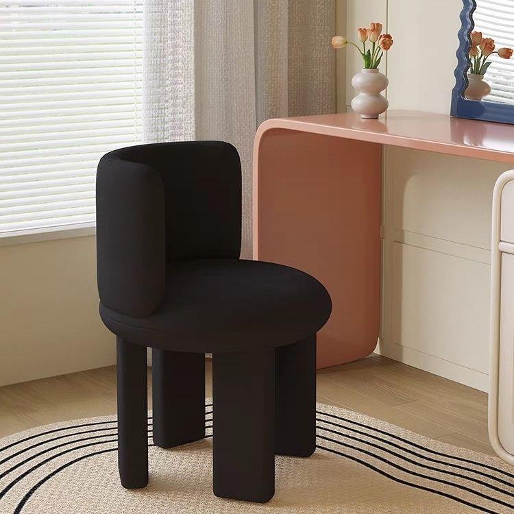网红椅子梳妆女生奶油卧室美甲梳妆台家用化妆现代靠背简约轻奢