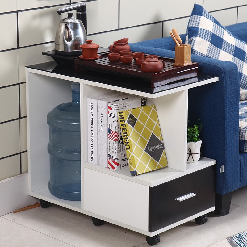 简约新款经济型现代客厅小户型沙发边几轻奢边柜扶手几带轮茶桌