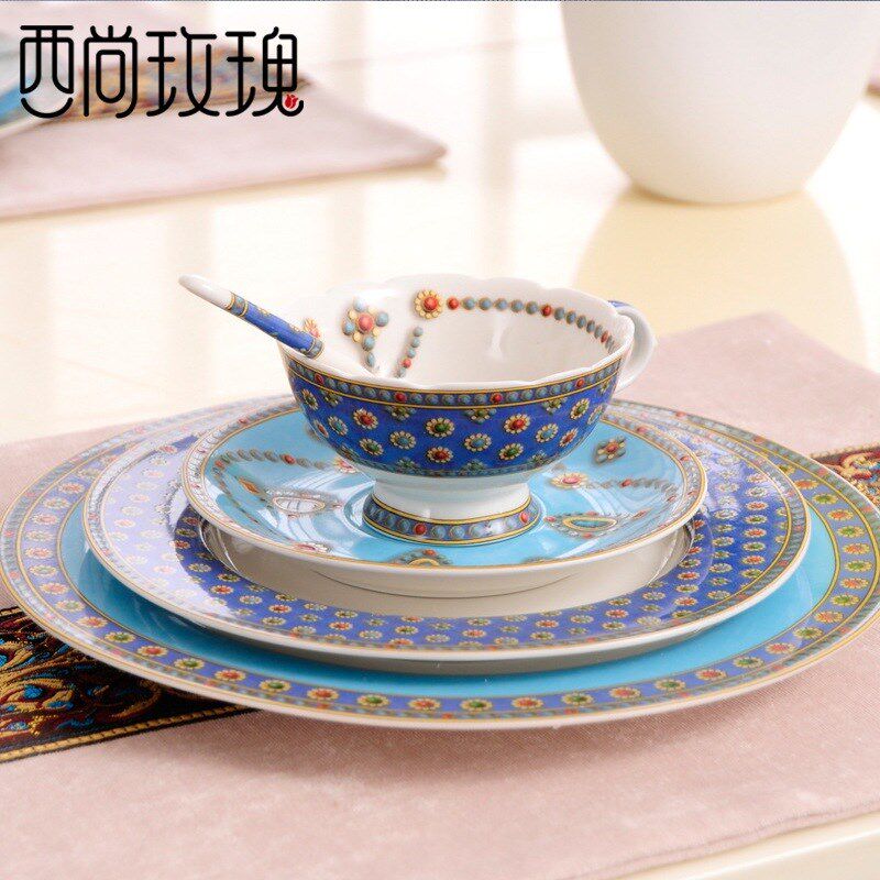 陶瓷釉中彩工艺摆台餐具家用酒店微波炉碗碟餐具咖啡杯套装带勺子,包装,商务礼品包装,淘宝优惠券,粉丝福利购,淘宝优惠卷