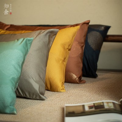 归云居 长安菊织锦腰枕 知舍茶室车载中式腰垫座椅沙发抱枕