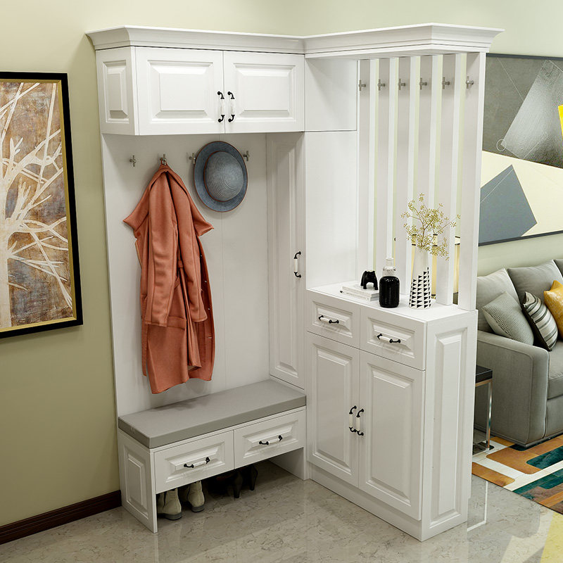 简约现代门厅柜转角鞋柜多功能玄关柜储物柜欧式客厅隔断柜L字型