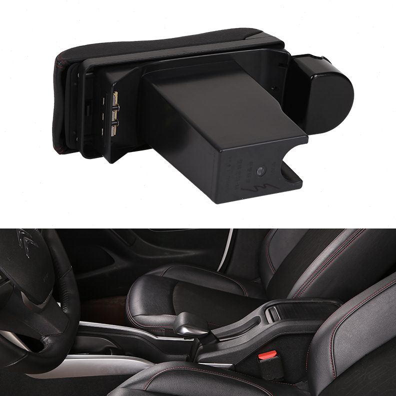 扶 直款箱1储物箱多功能标致2018面扶手箱2017曲面手配件专用30-