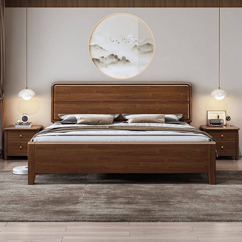 【折扣价】现代简约全实木床1米8双人床主卧1.5米气压高箱储物床1