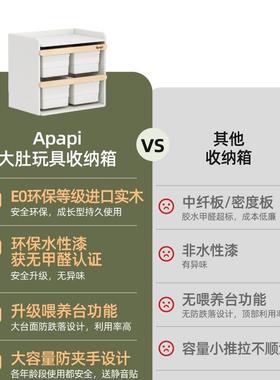 【折扣价】Apapi大肚实木儿童玩具收纳箱喂养台储物柜宝宝衣柜置