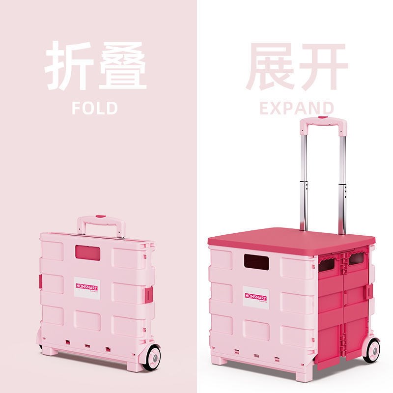网红款车载购物小推车超市买菜神器可折叠家用小拉车取快递收纳箱