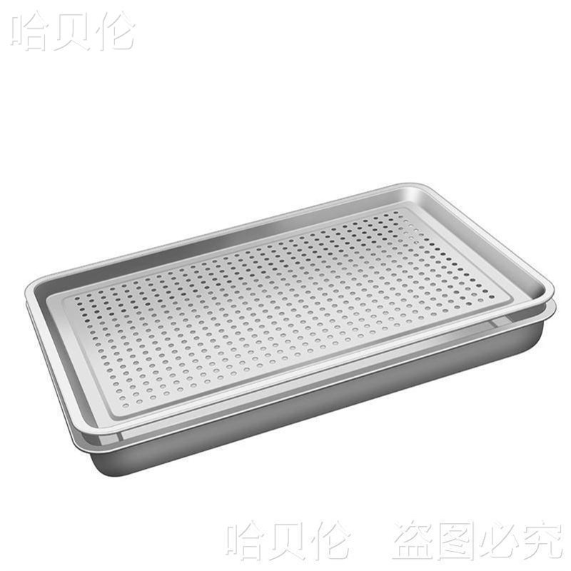 漏油网盆沥水盘滤水滤油托盘带网控油长方形托盘饭盘烧烤撒料盘子