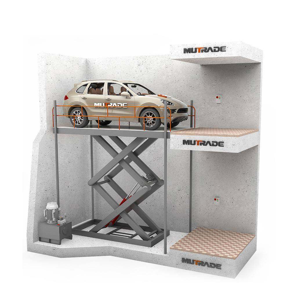 剪式立体停车设备简易升降车库简易货梯仓库货梯汽车升降平台