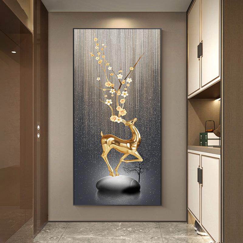 高级炫感现代入门玄关装饰画挂墙壁走廊过道进户客厅尽头简约壁画