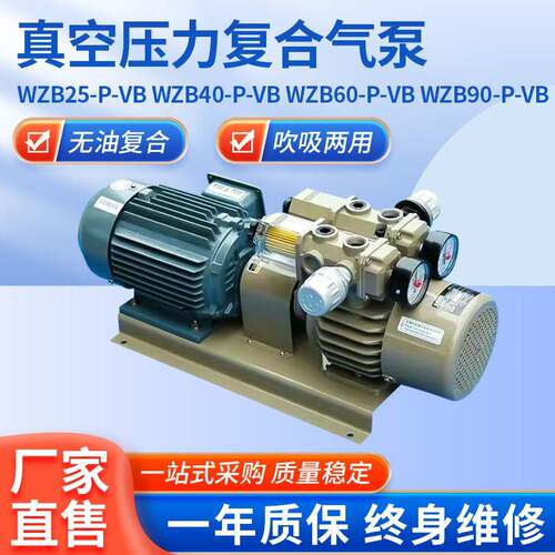 WZB-P-VB单泵头真空泵无油真空压力复合气泵吹吸两用气体传输泵