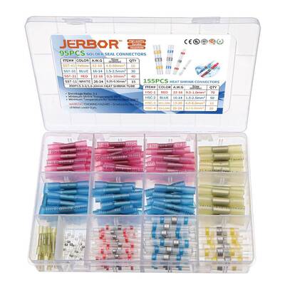 250PCS焊锡环接线端子中接线热缩端子套装端子组合