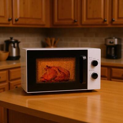 欧美式家用25L微波炉转盘加热预约定时微波炉Microwave/oven