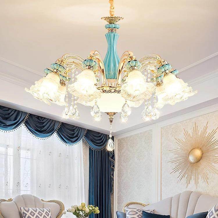 欧式客厅吊灯中山灯饰法式浪漫陶瓷别墅餐厅灯罩朝下麦穗主卧室灯,金属材料及制品,金属加工件/五金加工件,淘宝优惠券,粉丝福利购,淘宝优惠卷