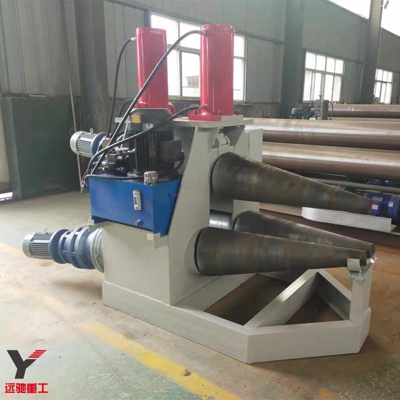 全自动锥形板卷圆机三锥不锈钢板滚圆机液压喇叭口卷筒机