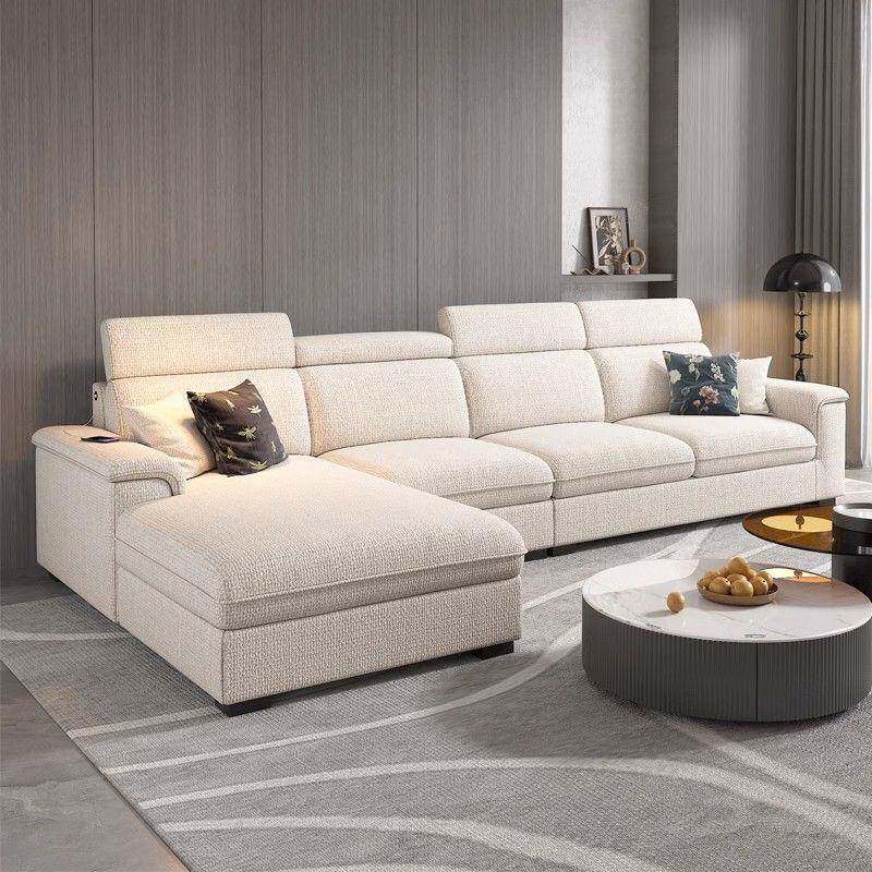 北欧小户型棉麻布艺沙发客厅直排简约现代新款抓布可拆洗贵妃沙发