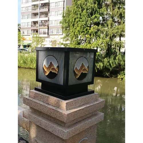 太阳能柱头灯别墅铝合金大门口柱子灯新中式围墙灯户外庭院门柱灯