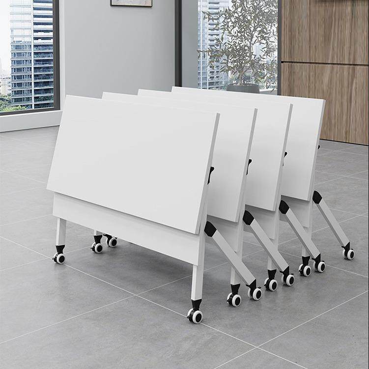 可折叠会议桌椅组合双人课桌活动拼接移动长条桌会议室办公培训桌