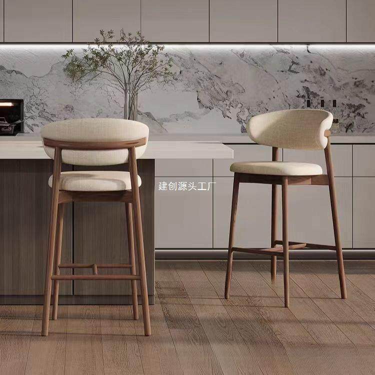 实木吧椅家用高脚椅北欧轻奢酒吧餐厅岛台椅现代简约棉麻靠背椅子,电子/电工,接线端子,淘宝优惠券,粉丝福利购,淘宝优惠卷