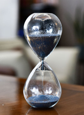 创意金银色玻璃沙漏计时器分钟家居摆件书桌装饰礼品玻璃工