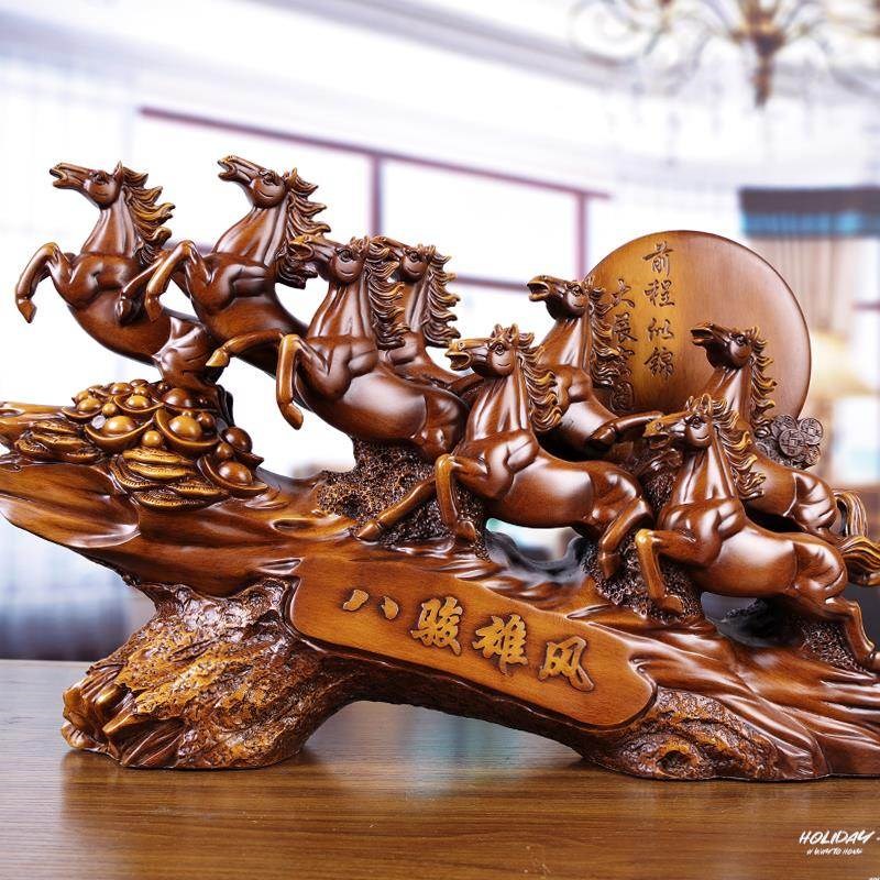 朋友开店开业送礼物高档八骏雄风公司办公桌装饰新店开张大吉摆件