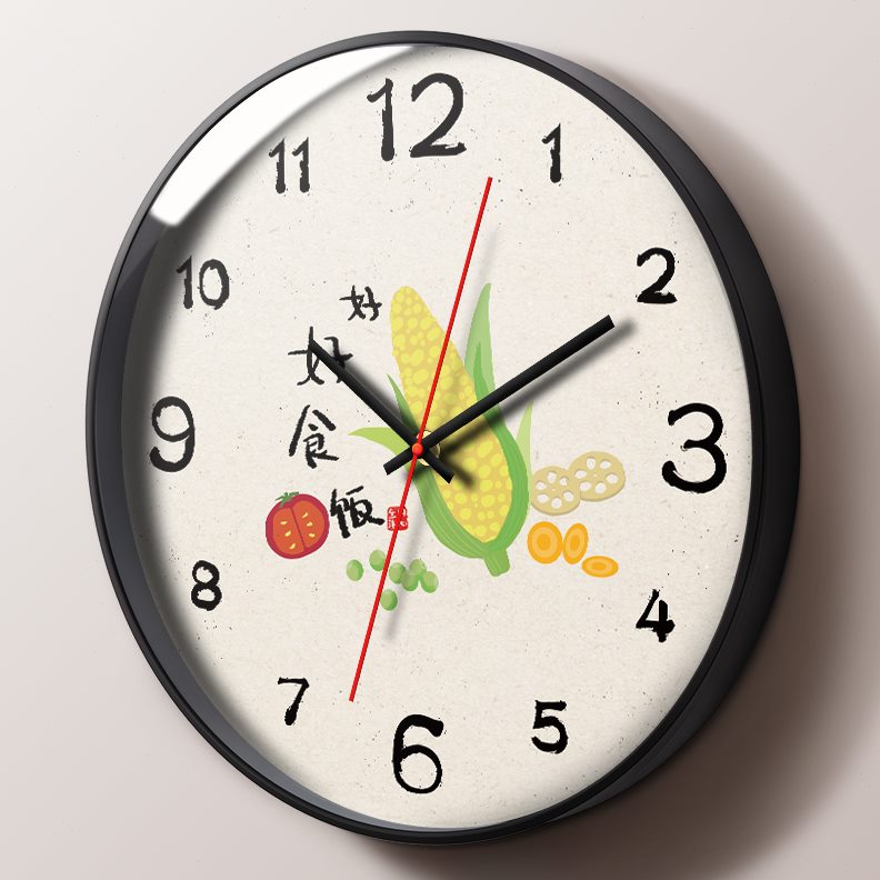 艺术挂表客厅时钟挂钟饭店现代圆形餐厅食现代简约创意装饰静音物