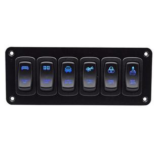 6位组合开关面板ON-OFF双灯新款翘板船型开关面板组合多位可选