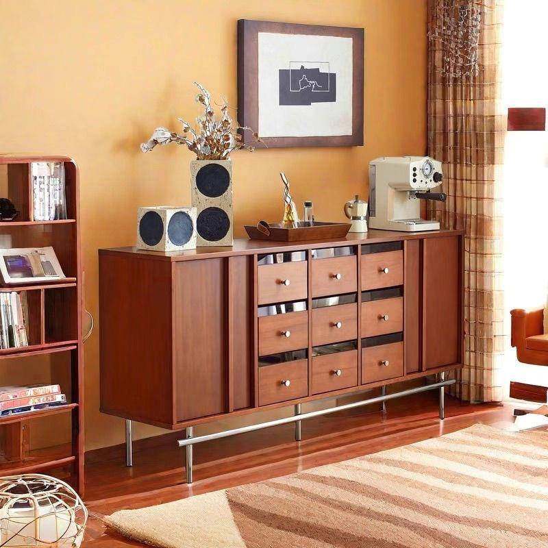 复古实木餐边柜客厅储物柜小户型床尾收纳柜中古风九斗柜复古矮柜,电子/电工,接线端子,淘宝优惠券,粉丝福利购,淘宝优惠卷